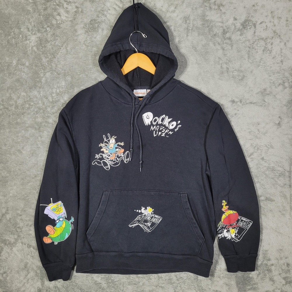 Rocko's Modern Life Hoodie Mens Medium Nickelodeon Pullover Cartoon 90s Retro